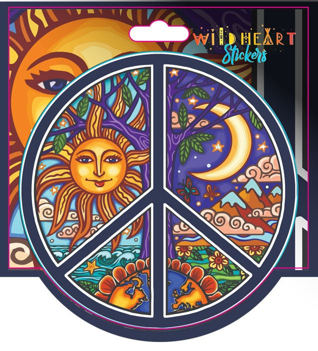 Wild Hearts Sun & Moon Peace Sign Window Sticker - ST135