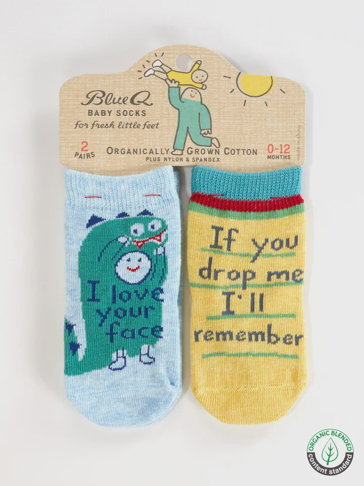 Blue Q - Your Face/Drop Me Baby Socks