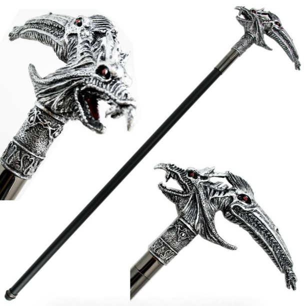 Dragon Fantasy Sword Gentleman's Cane With Removable Blade