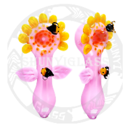 3.9" Flowers/Bees Glass Pipe