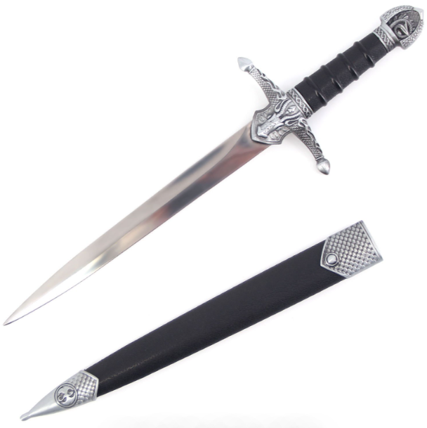 14.25 Inch Dragon Hilt Dagger with Scabbard