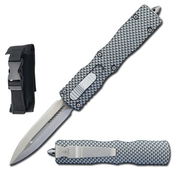 7.5" Carbon Fiber Death Stalker Automatic Dual Action Out The Front Knife