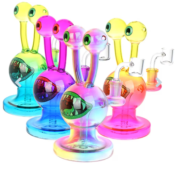 Snail Beastie 7.25" 14mm F Glass Dab Rig