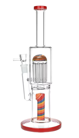 Burgeoning Bliss Glass Water Pipe | 12" | 14mm F | Colors Vary