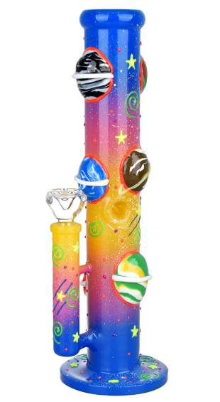 Orbiting Planets Glow In The Dark Water Pipe | 13.75" | 19mm F