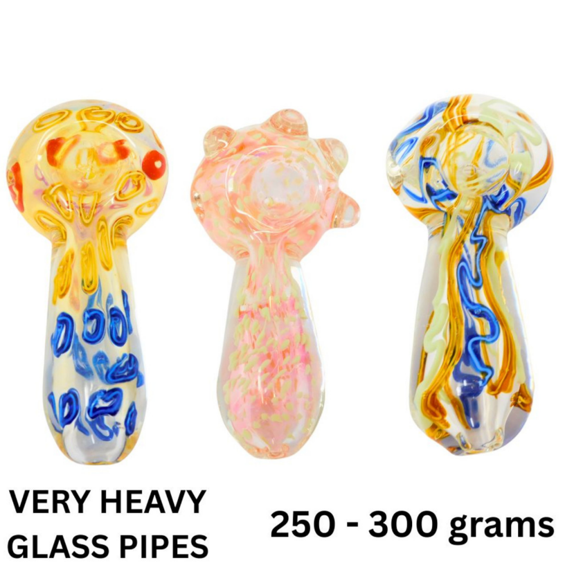 250 to 300 Gram Glass Pipe - Assorted