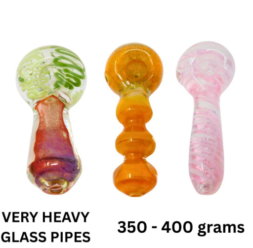 350 to 400 Gram Glass Pipe