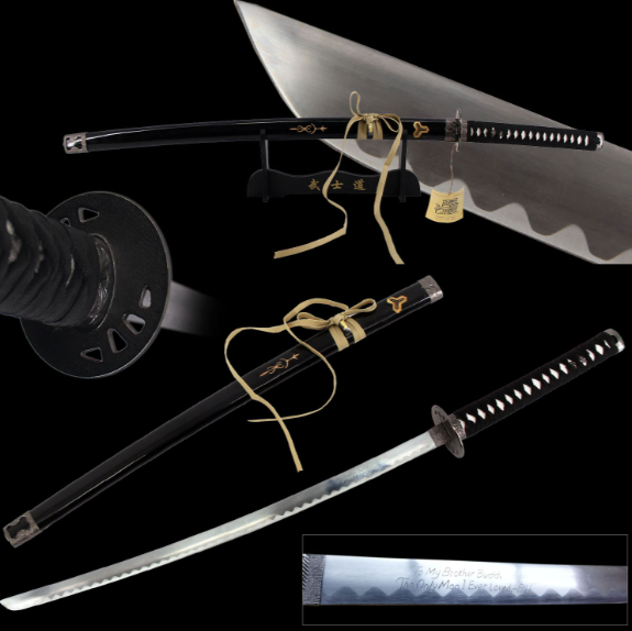 Budd's Sword Replica Movie Katana Hattori Hanzo Collection Kill Bill with Display Stand