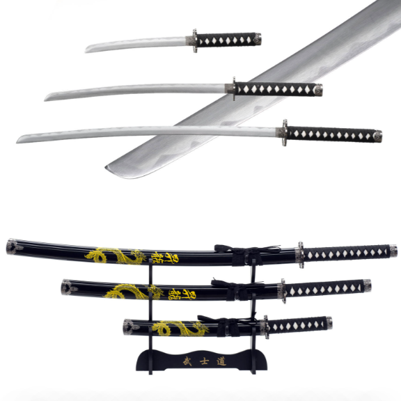3pc Dragon Katana Set