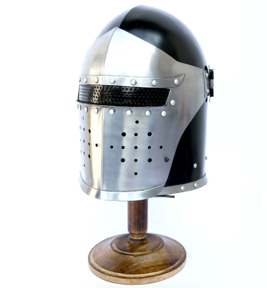 Medieval Visor Barbute Helmet