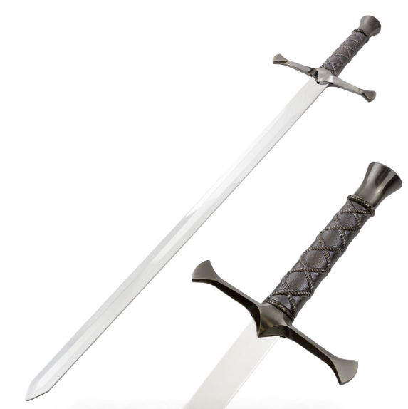 Medieval Crusader Fantasy Arya Sword With Wall Plaque