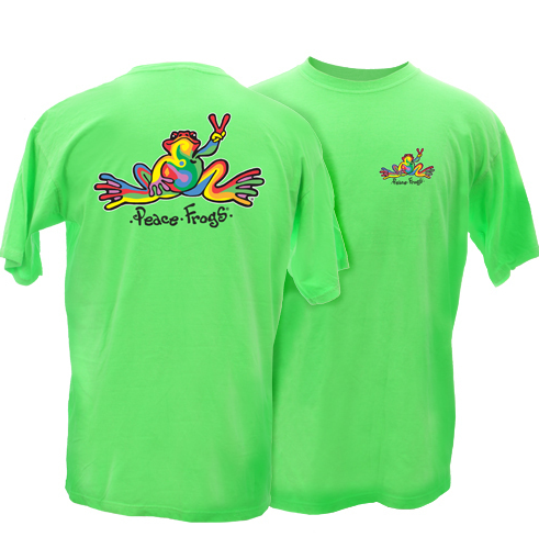 Peace Frogs Adult Retro Frog Short Sleeve T-Shirt