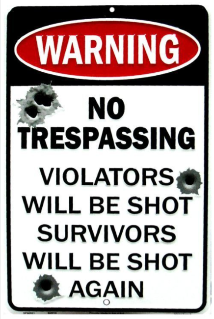 No Trespassing Bullets Sm. Parking Sign
