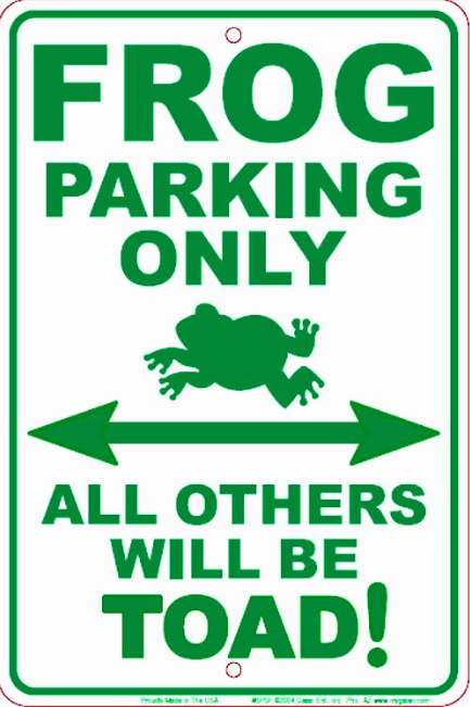 Frog Sm. Parking Sign