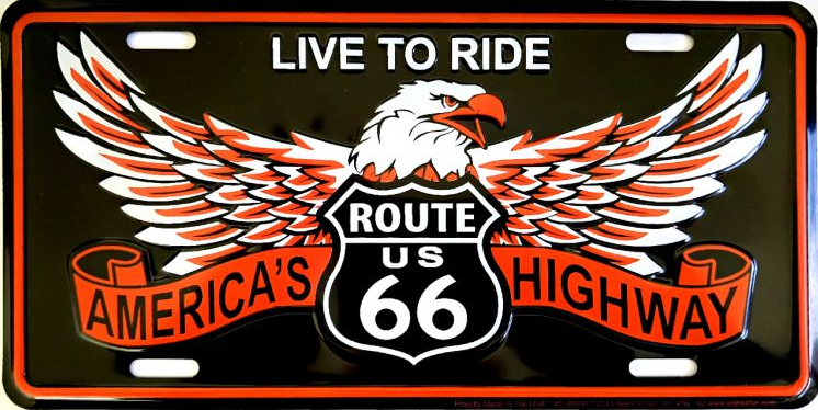 Route 66 Eagle License Plate