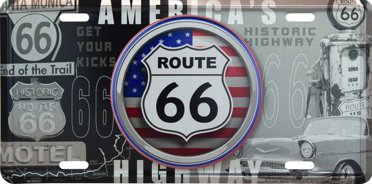 Route 66 Bullseye License Plate