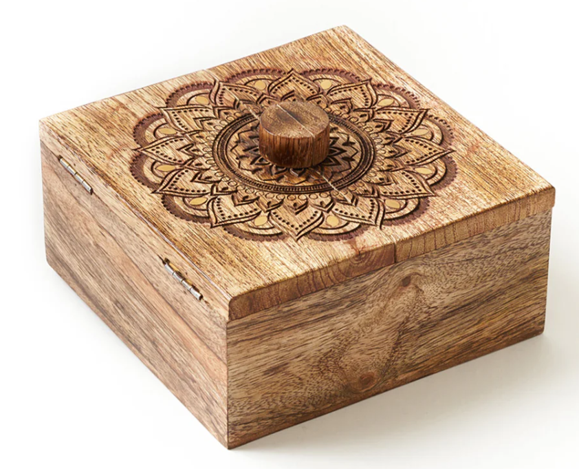 Mandala Keepsake Box - Mango Wood, Fair Trade