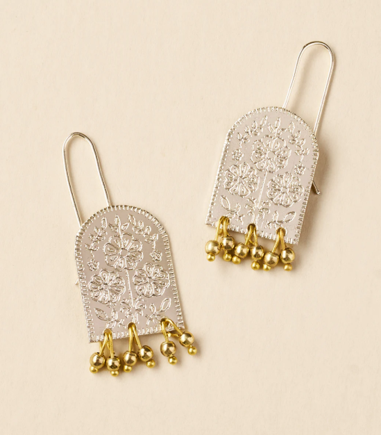 Haveli Etched Statement Earring