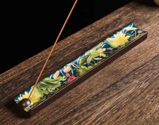 Ceramic Lotus Incense Burner - Enamel
