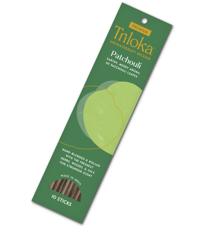 Triloka Patchouli Premium Incense Sticks 10 Ct.