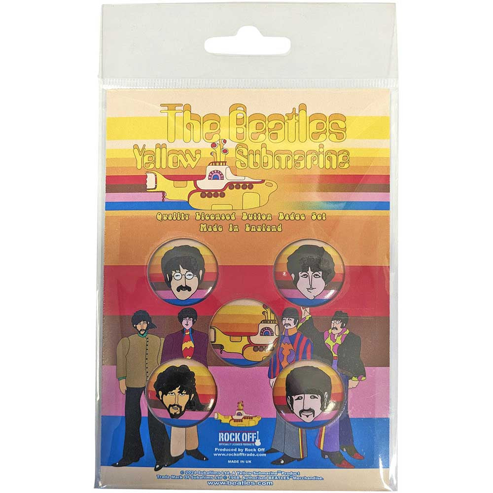 Beatles Yellow Submarine Portrait Button Badge Pack