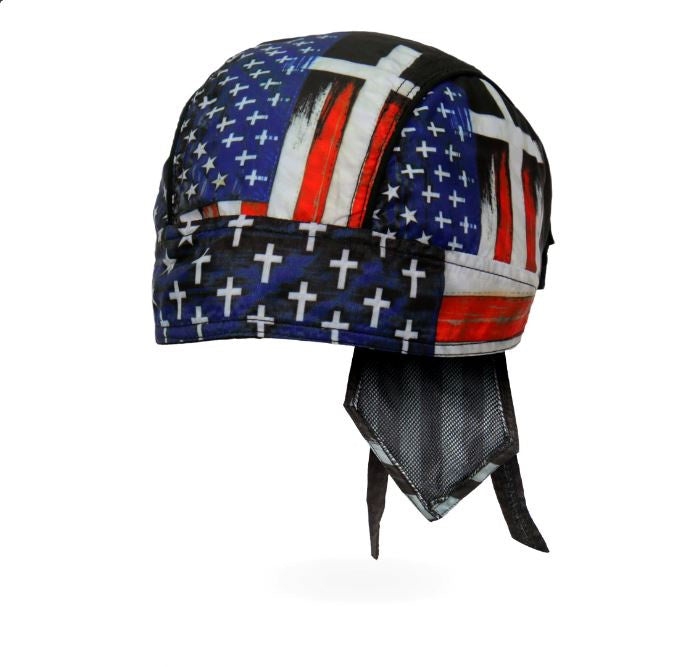 Hot Leathers - Flag Cross Lightweight Headwrap