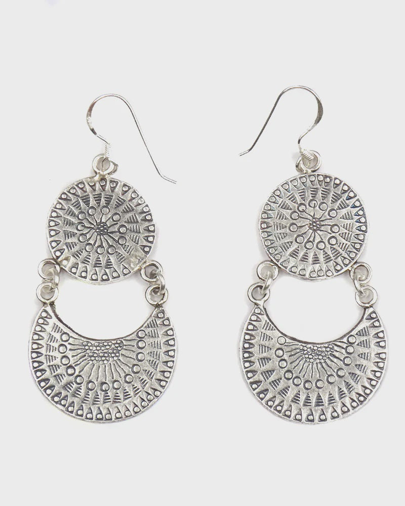 Tribal Link Mandala Earrings