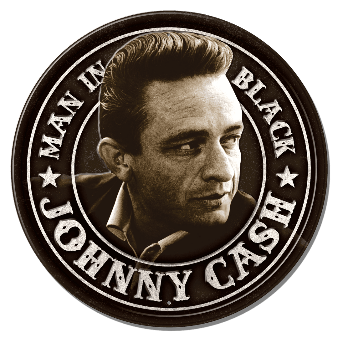 Johnny Cash - Man in Black Round Tin Sign