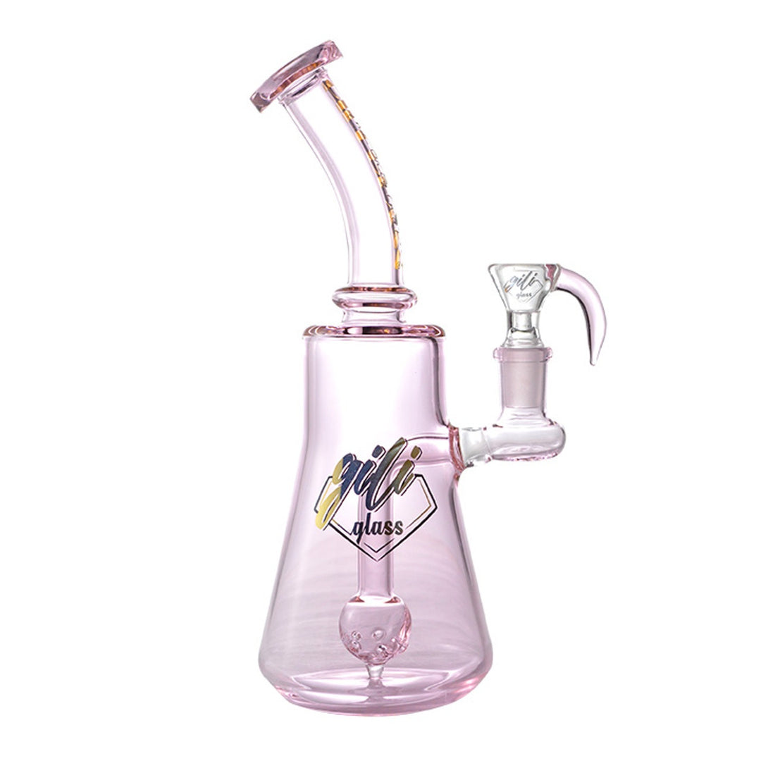 Gili Glass 14mm 9" Bent Neck Stemless Offset Tube Shift Glass Pipe w/Orb Per