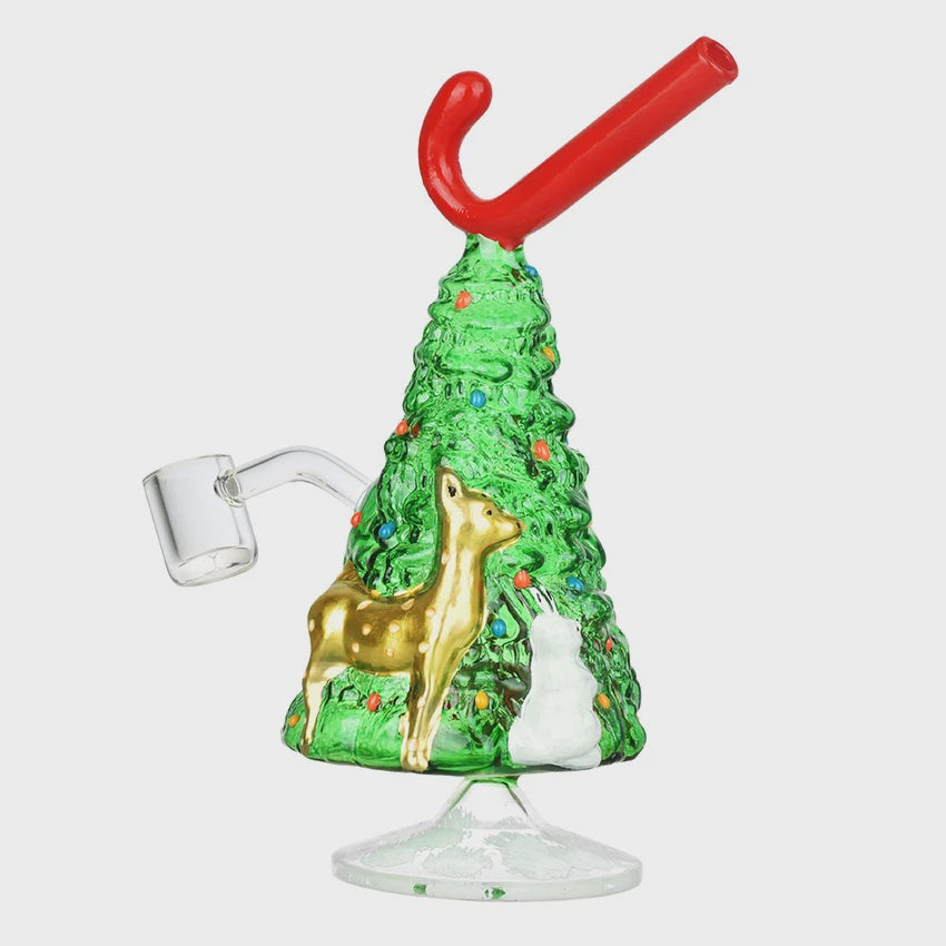 Christmas Tree with Candy Cane Glass Rig | 7.25" | 14mm F