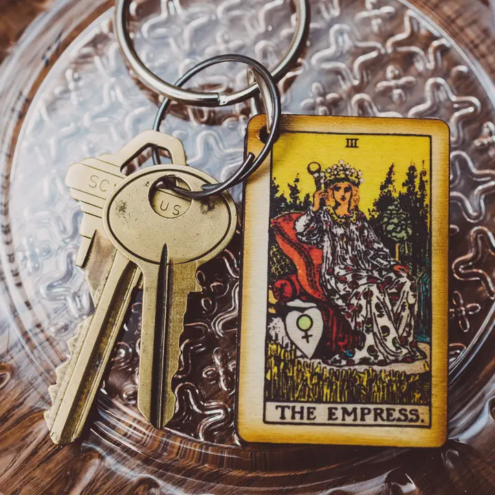 Tarot Card Full Color Wooden Keychain - The Empress