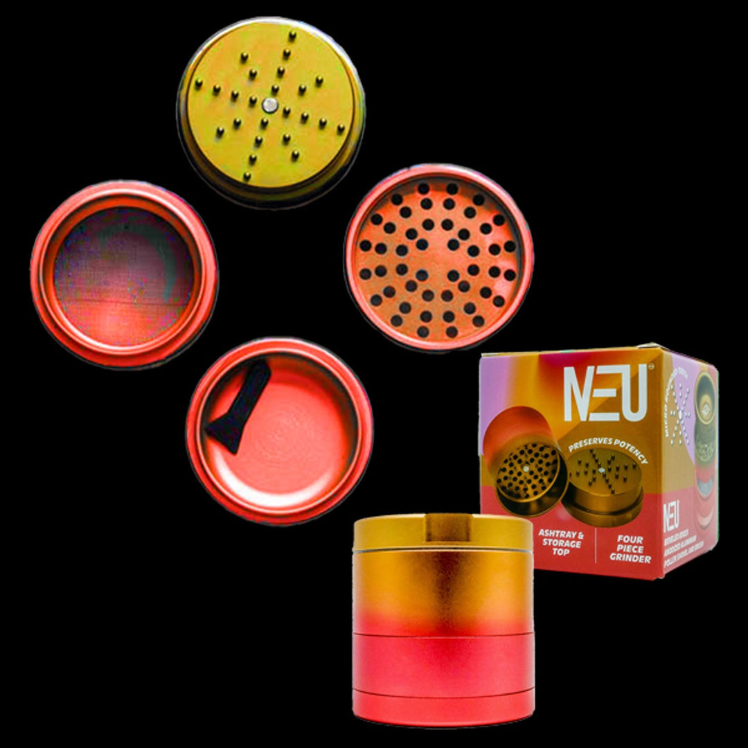 Grinder - NEU - Micro-Rounded Teeth - 2.5in - 4pc - Gold/Orange