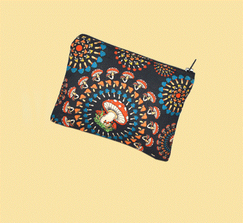 Gypsy Rose - Cotton Mushroom Burst Print Large Coin Purse