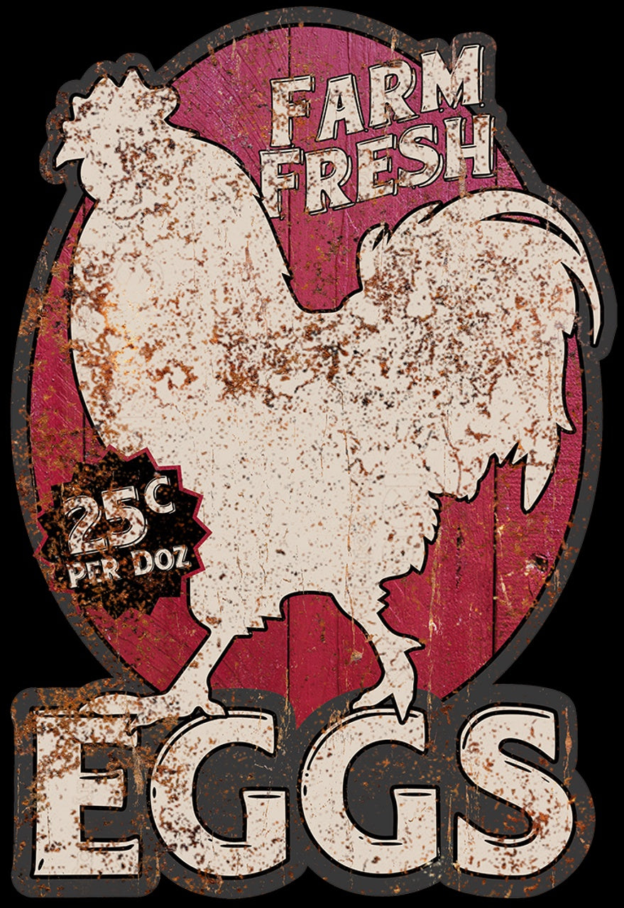 Fresh Eggs - 7.5" x 11.5" Tin Sign