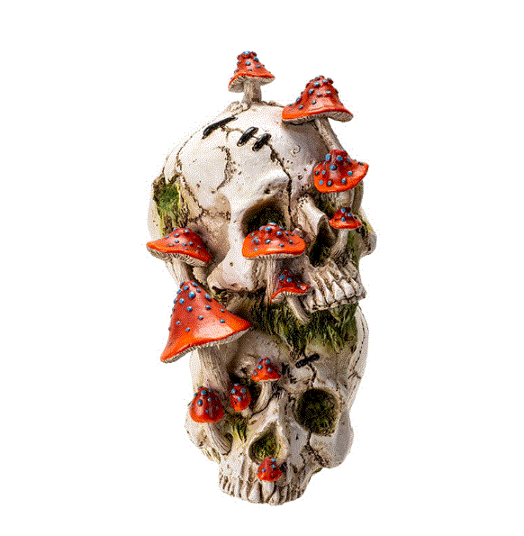 Skulls w/Mushrooms Statue 15644