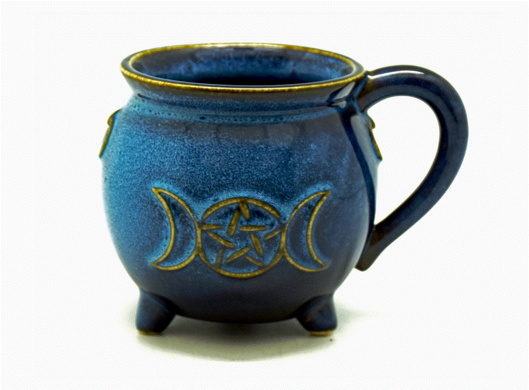Fantasy Gifts - Blue Glazed Pentagram Moon Mug