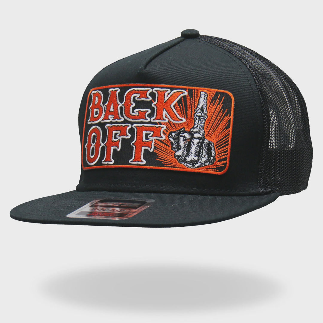 Back Off Bone Finger Snap Back Hat
