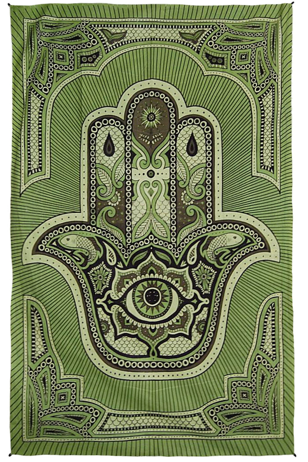 ZFL Hamsa hand Green Tapestry