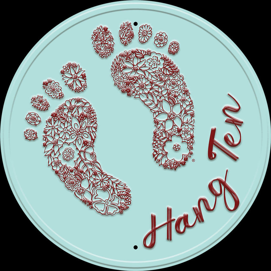 Hang Ten Feet Round Tin Sign