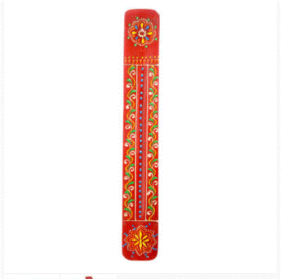 Benjamin - Handpainted Red Tons Wooden Ash Catcher