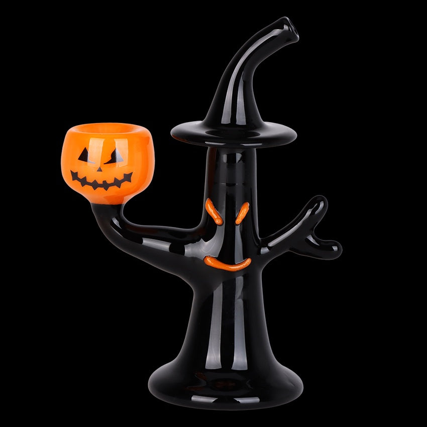 Jack-O-Lantern In The Witch Tree Glass Hand Pipe | 5.5"
