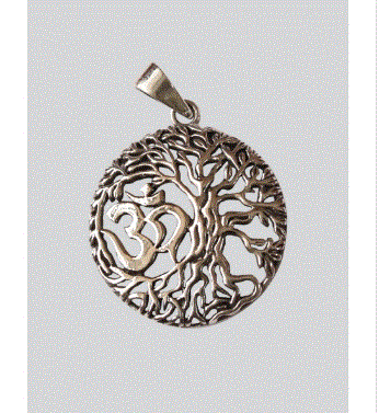 Tree Of Life & OM 925 Sterling Silver Pendant