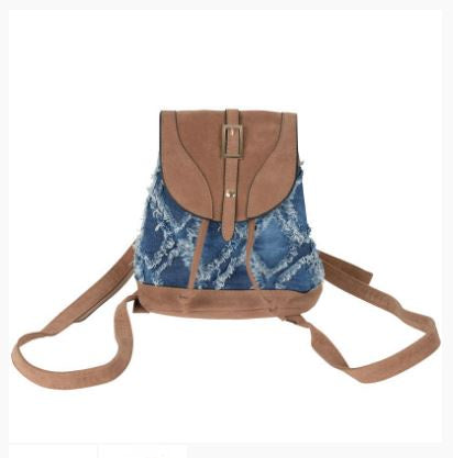 Benjamin - Small Denim & Vegan Leather Backpack