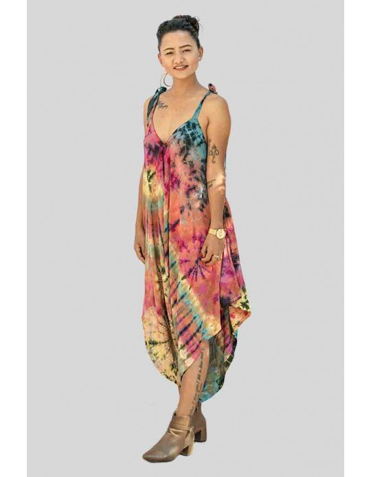Tie Dye Rayon Harem Jumpsuit