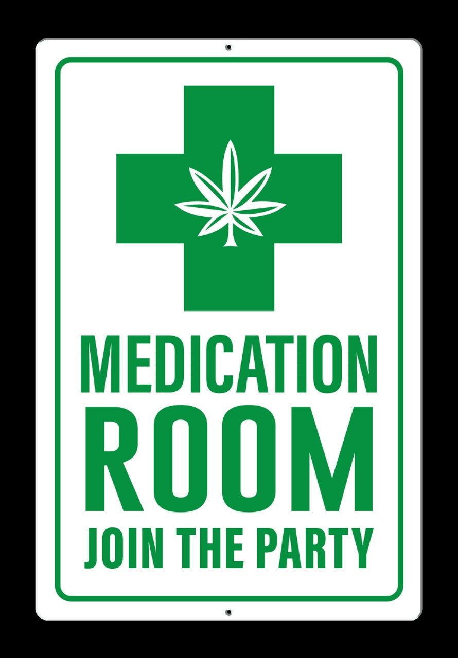 Medication Room Aluminum 7.5" x 11.5" Sign