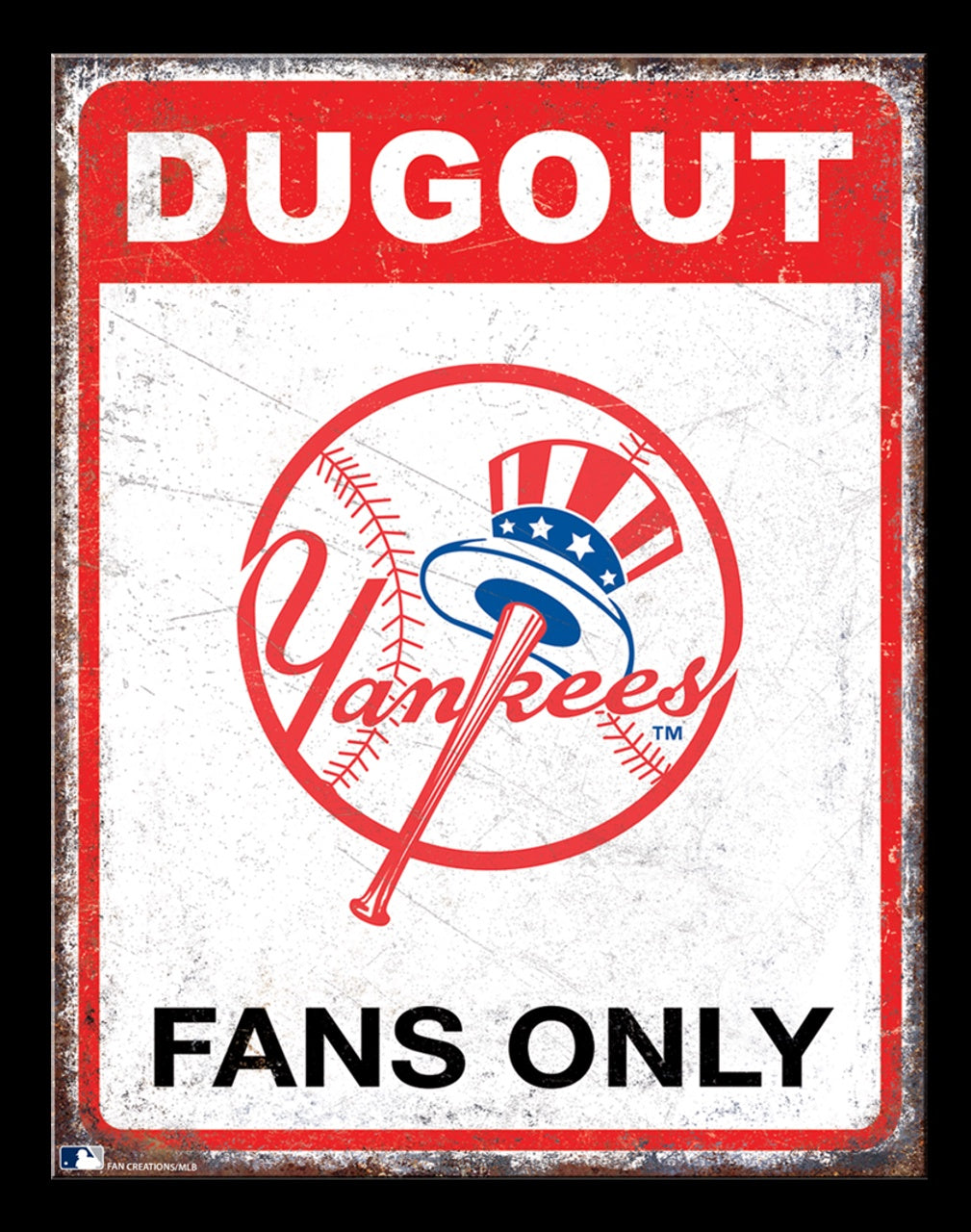 MLB Yankees Dugout Tin Sign