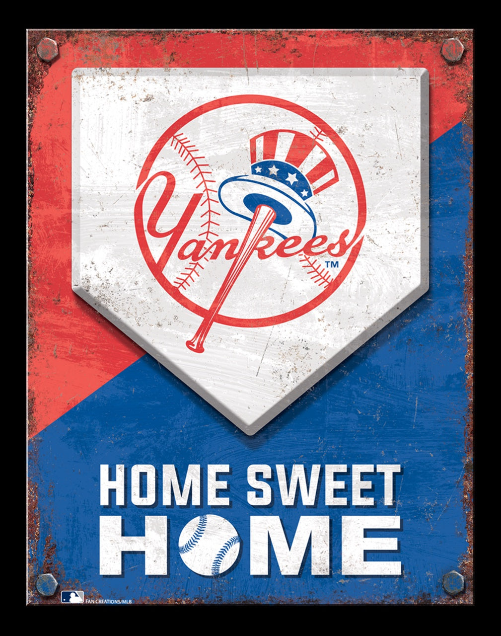 NY Yankees Home Tin Sign