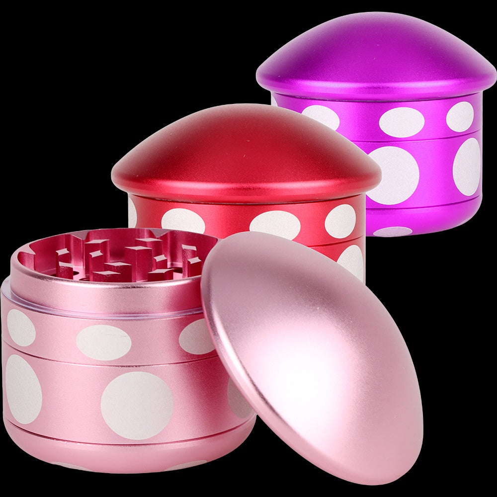 Mushroom Aluminum Grinder | 4pc | 1.8" | Colors Vary