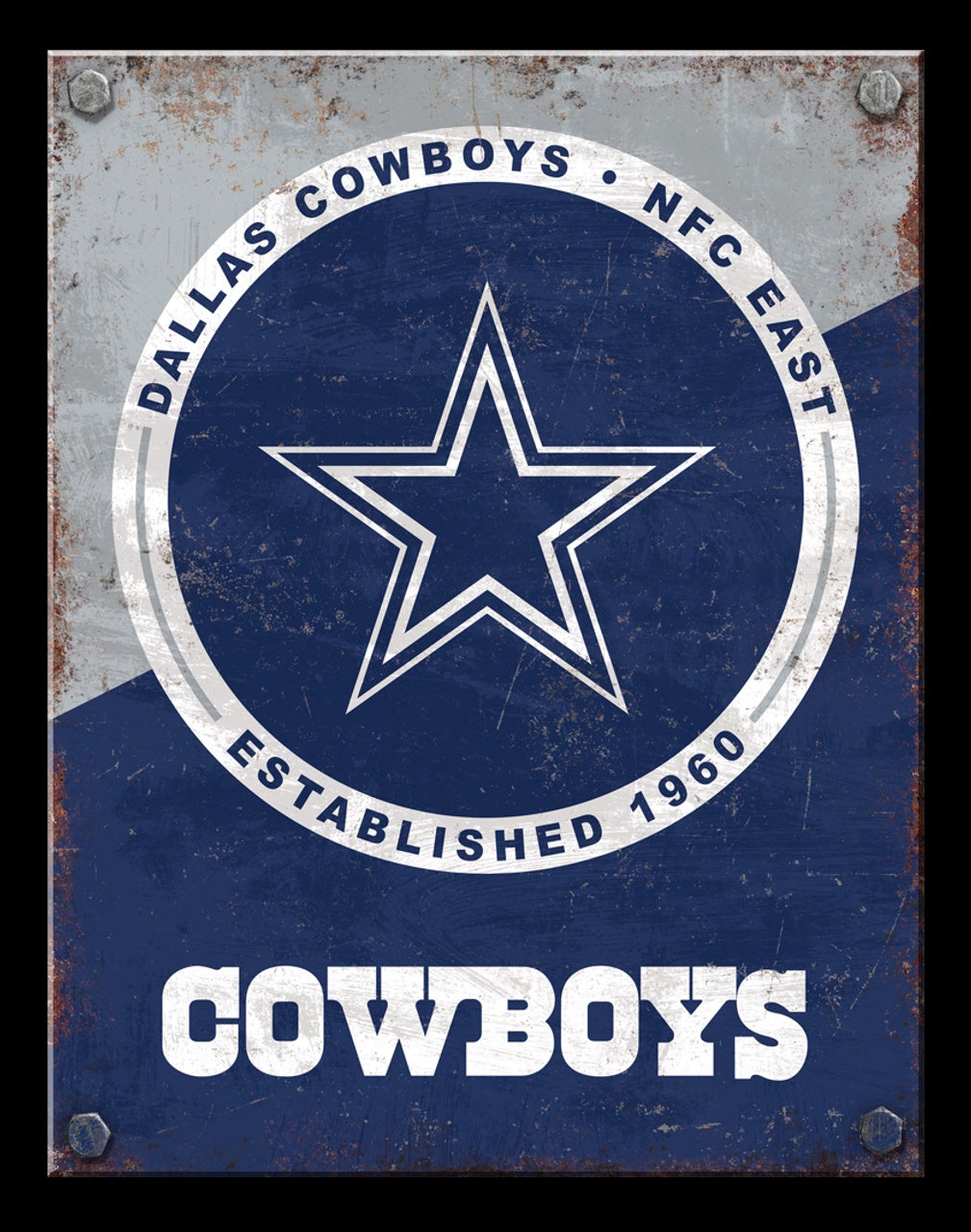 Dallas Cowboys Two Tone Tin Sign
