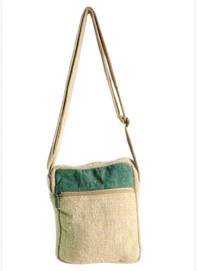 Earth Divas - Hemp Buckle Crossbody Bag w/Stonewashed Cotton Patch
